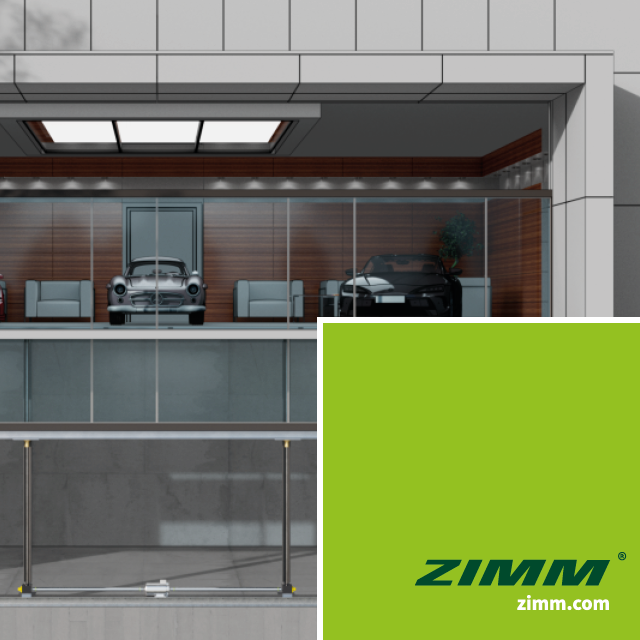 Showroom bez granic – opuszczana szklana fasada zapewniającamaksymalną otwartość | ZIMM