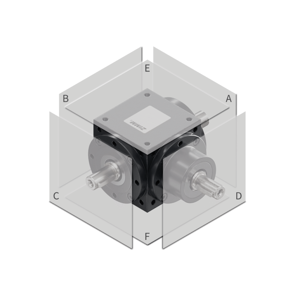 Przekładnie kątowe ZK | Mocowanie (strona montażowa)